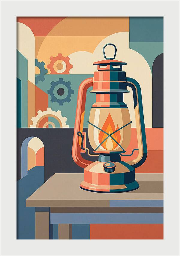 Oil Lantern In Abstract Style