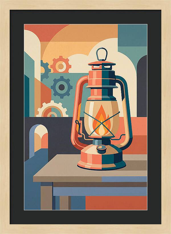 Oil Lantern In Abstract Style