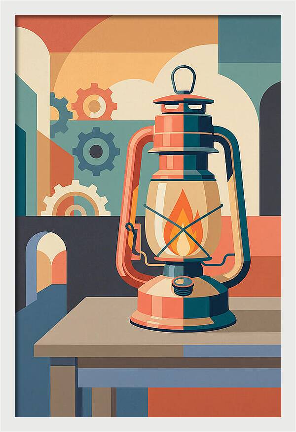 Oil Lantern In Abstract Style