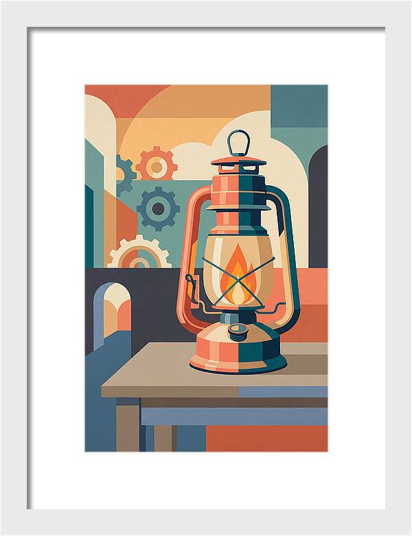 Oil Lantern In Abstract Style