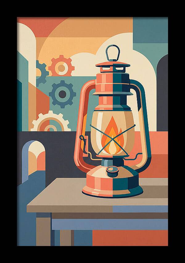 Oil Lantern In Abstract Style