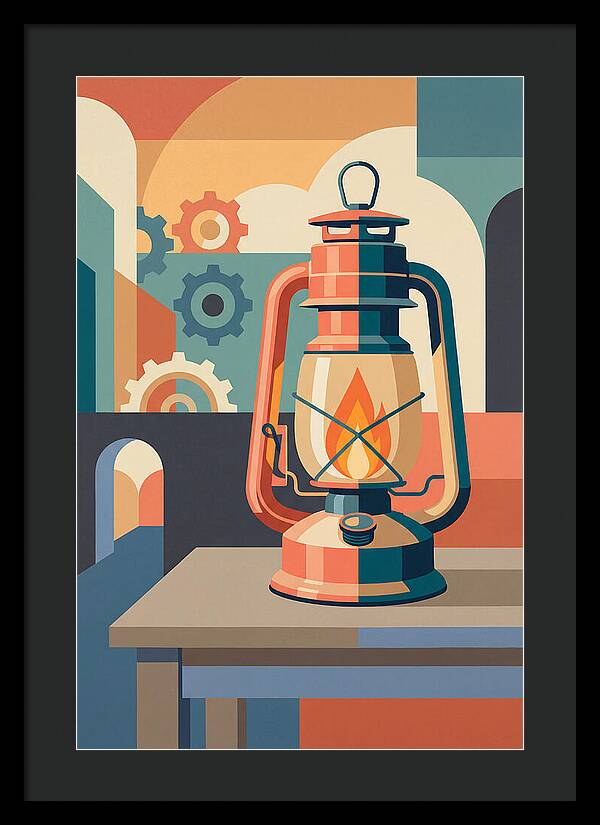 Oil Lantern In Abstract Style