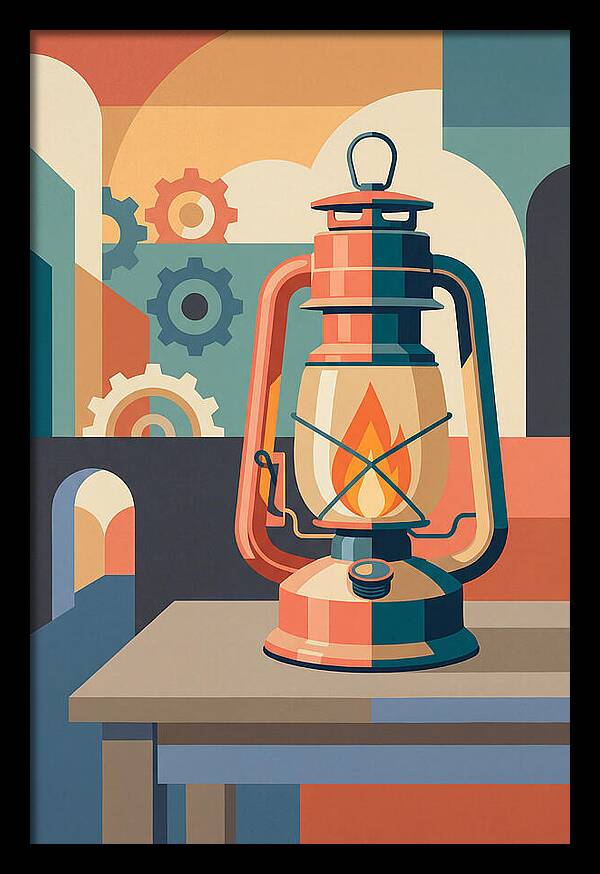 Oil Lantern In Abstract Style