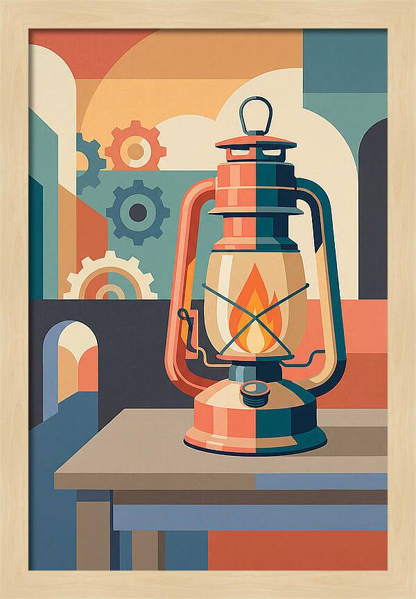 Oil Lantern In Abstract Style