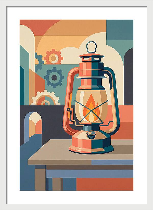 Oil Lantern In Abstract Style