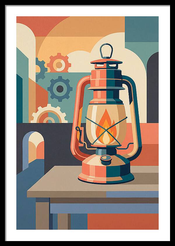 Oil Lantern In Abstract Style