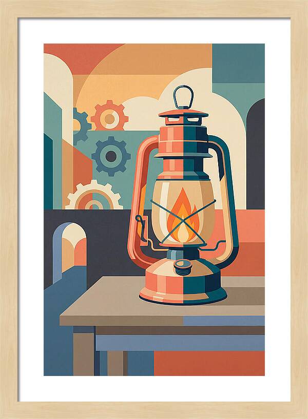 Oil Lantern In Abstract Style