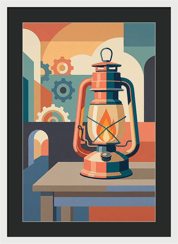 Oil Lantern In Abstract Style