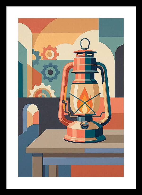 Oil Lantern In Abstract Style