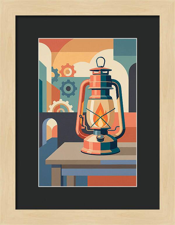 Oil Lantern In Abstract Style
