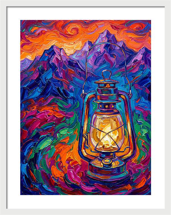 Oil Lantern In Vibrant Landscape