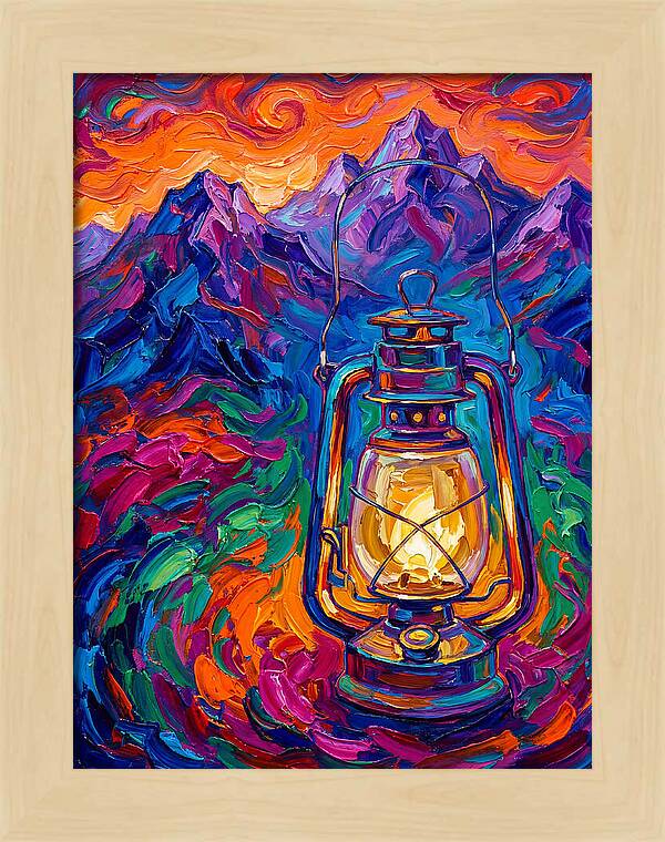Oil Lantern In Vibrant Landscape