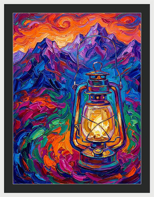Oil Lantern In Vibrant Landscape
