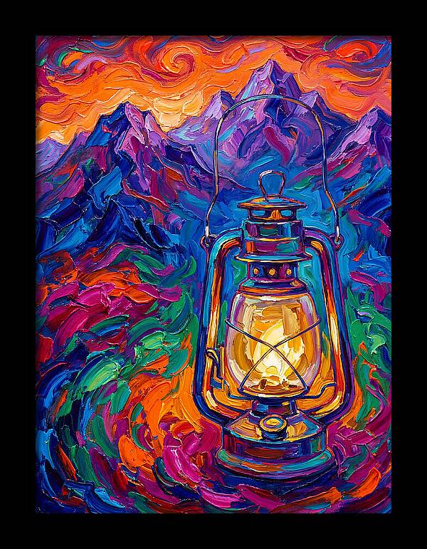 Oil Lantern In Vibrant Landscape