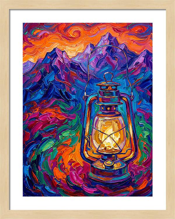 Oil Lantern In Vibrant Landscape