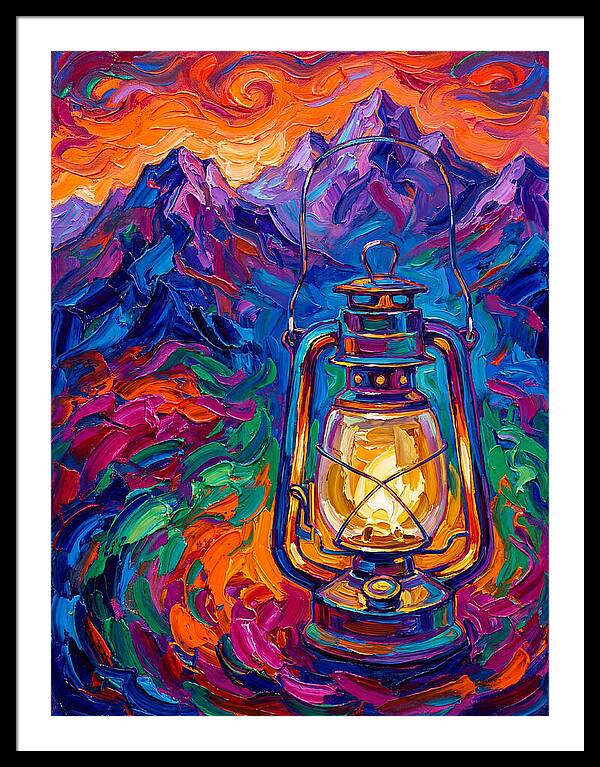 Oil Lantern In Vibrant Landscape