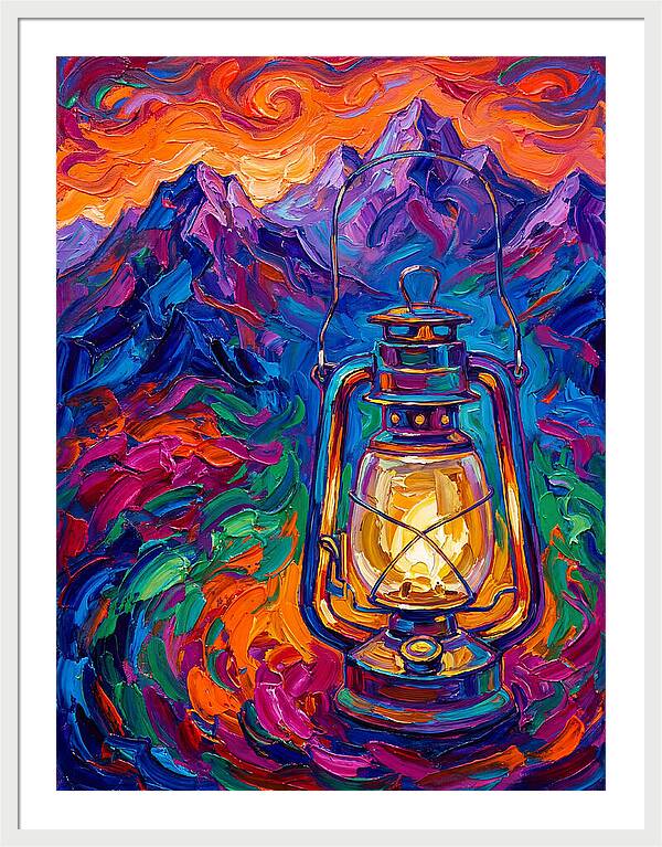Oil Lantern In Vibrant Landscape
