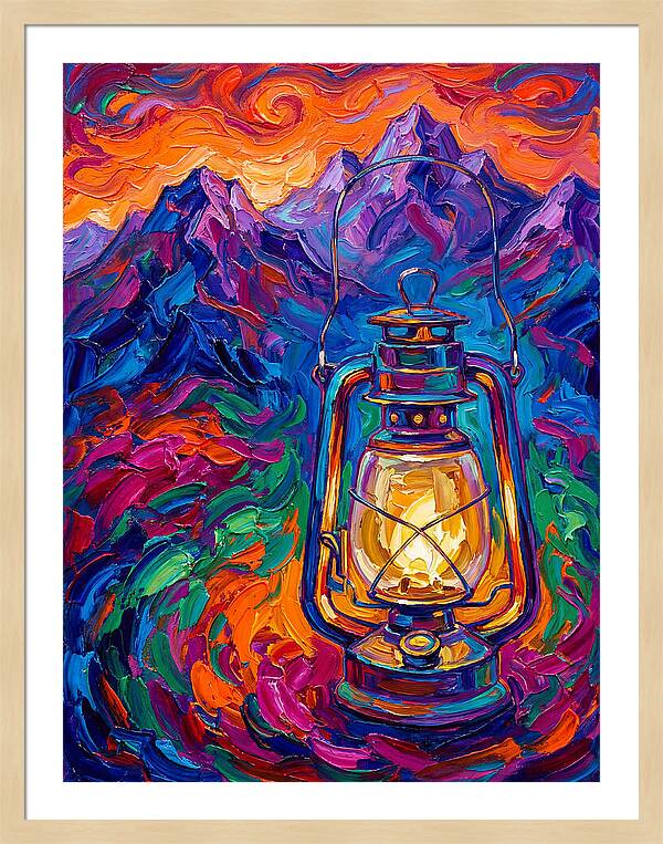 Oil Lantern In Vibrant Landscape