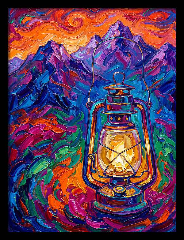 Oil Lantern In Vibrant Landscape