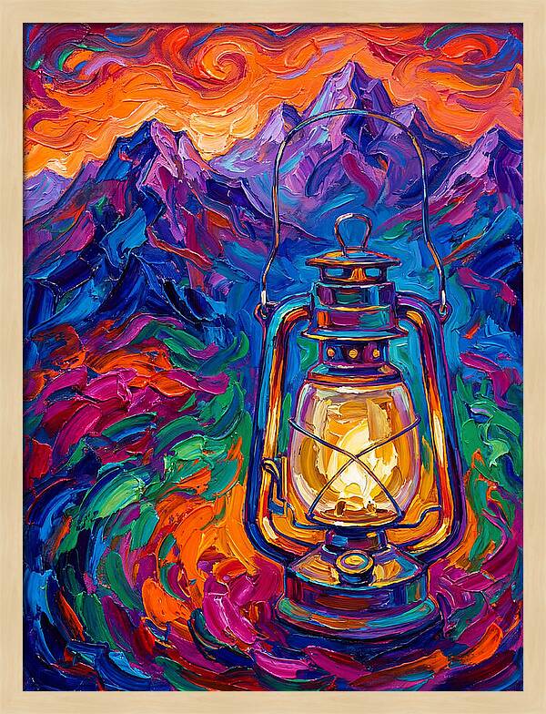 Oil Lantern In Vibrant Landscape