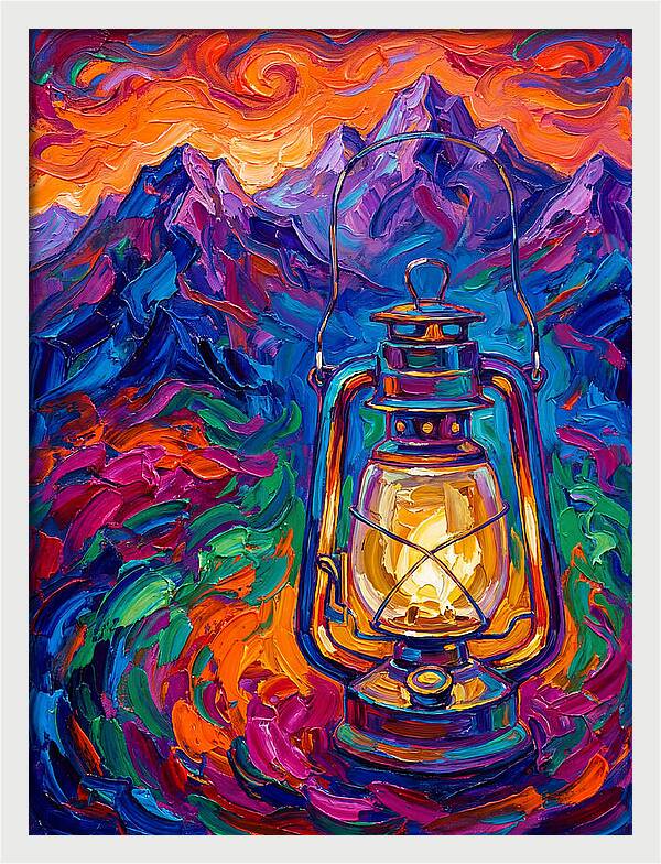 Oil Lantern In Vibrant Landscape