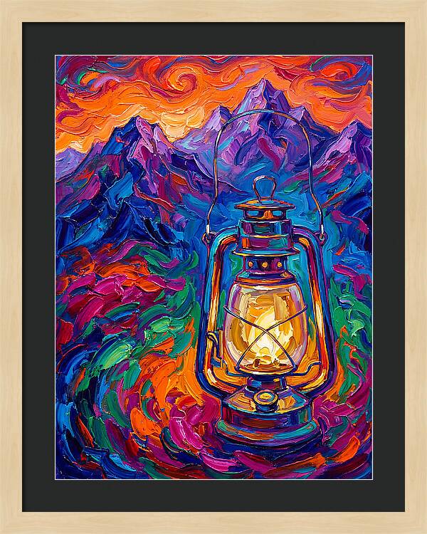 Oil Lantern In Vibrant Landscape