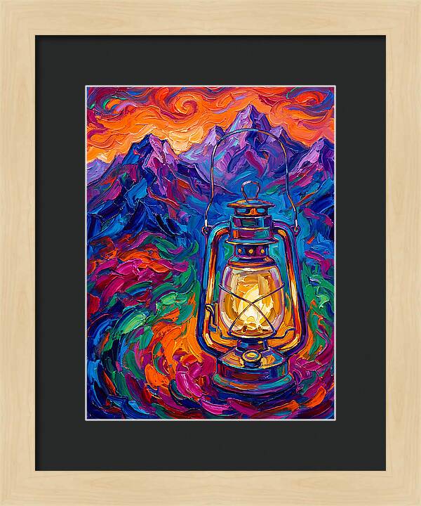 Oil Lantern In Vibrant Landscape