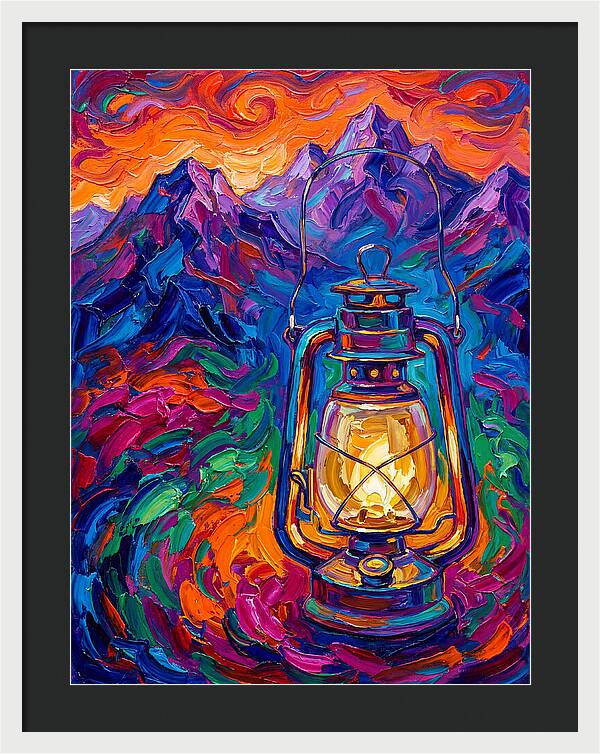 Oil Lantern In Vibrant Landscape
