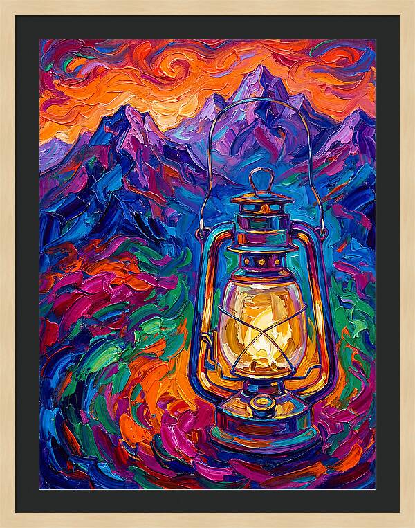 Oil Lantern In Vibrant Landscape