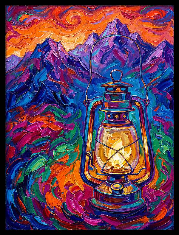 Oil Lantern In Vibrant Landscape