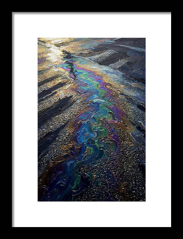 Oil Slick Rainbow Reflection