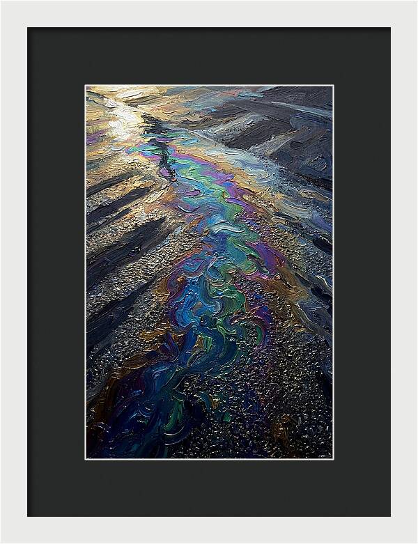 Oil Slick Rainbow Reflection