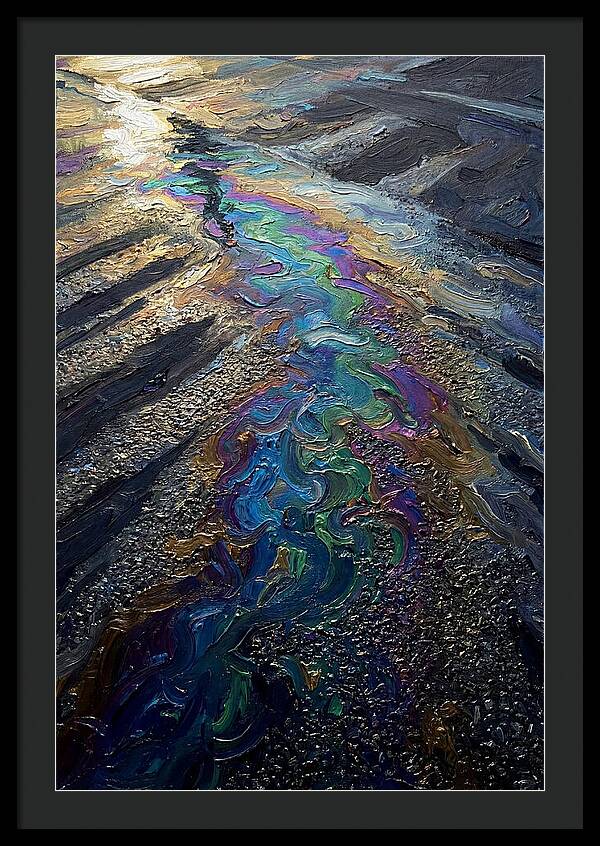 Oil Slick Rainbow Reflection