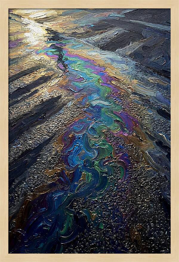 Oil Slick Rainbow Reflection