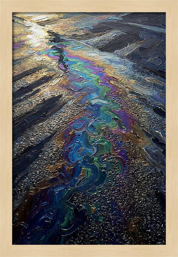 Oil Slick Rainbow Reflection