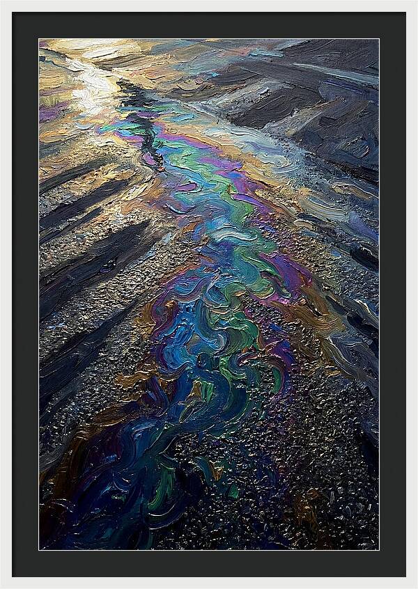 Oil Slick Rainbow Reflection