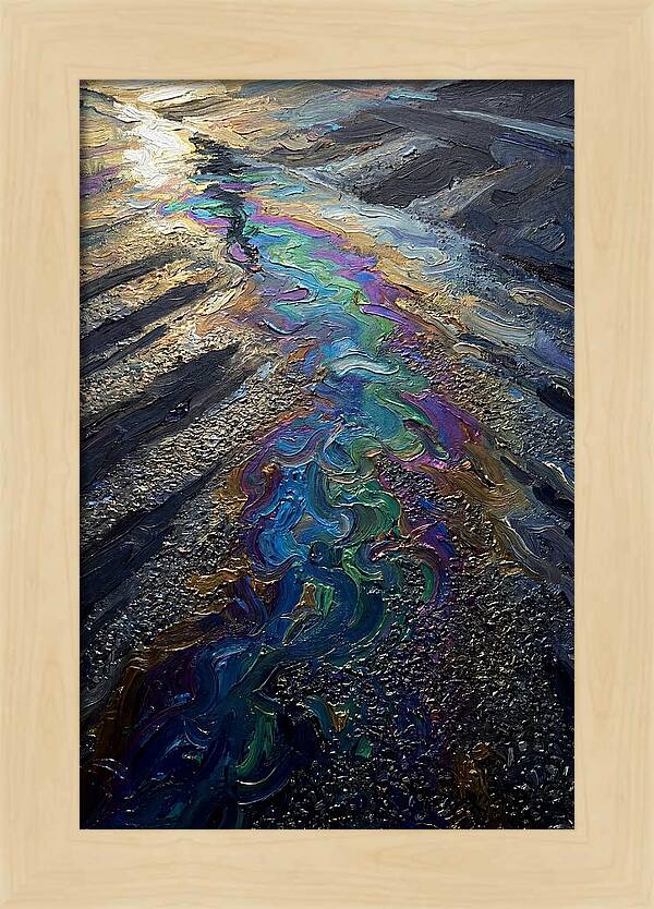 Oil Slick Rainbow Reflection