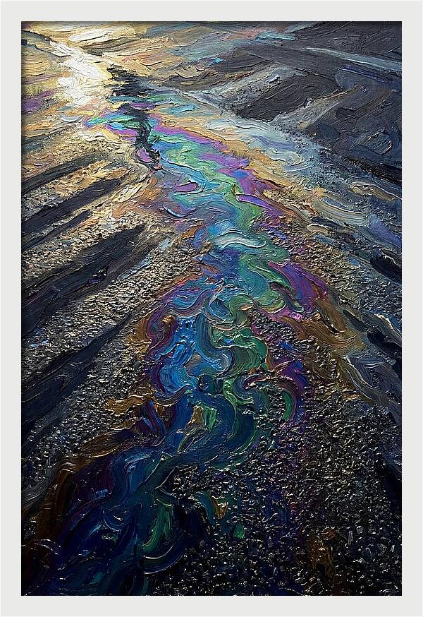 Oil Slick Rainbow Reflection