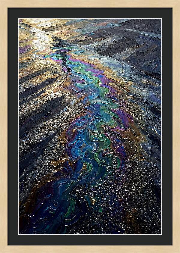 Oil Slick Rainbow Reflection