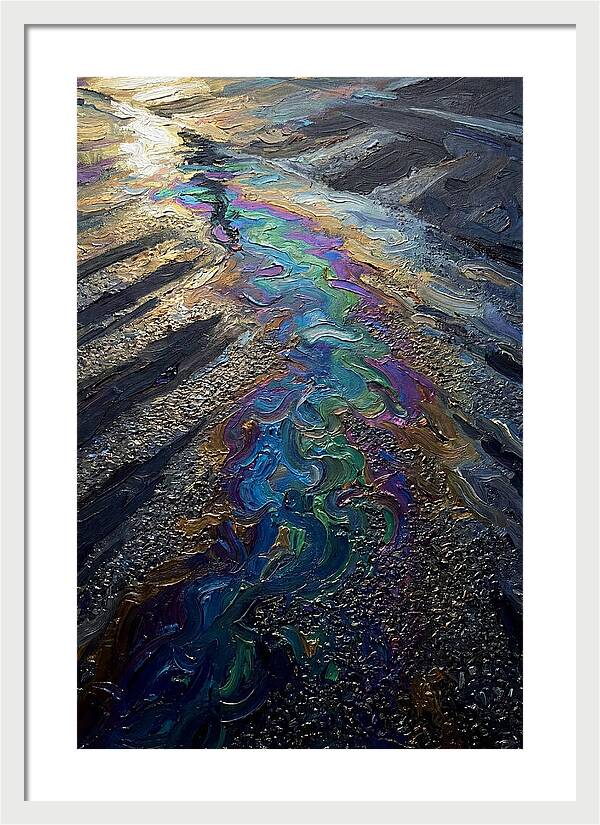 Oil Slick Rainbow Reflection