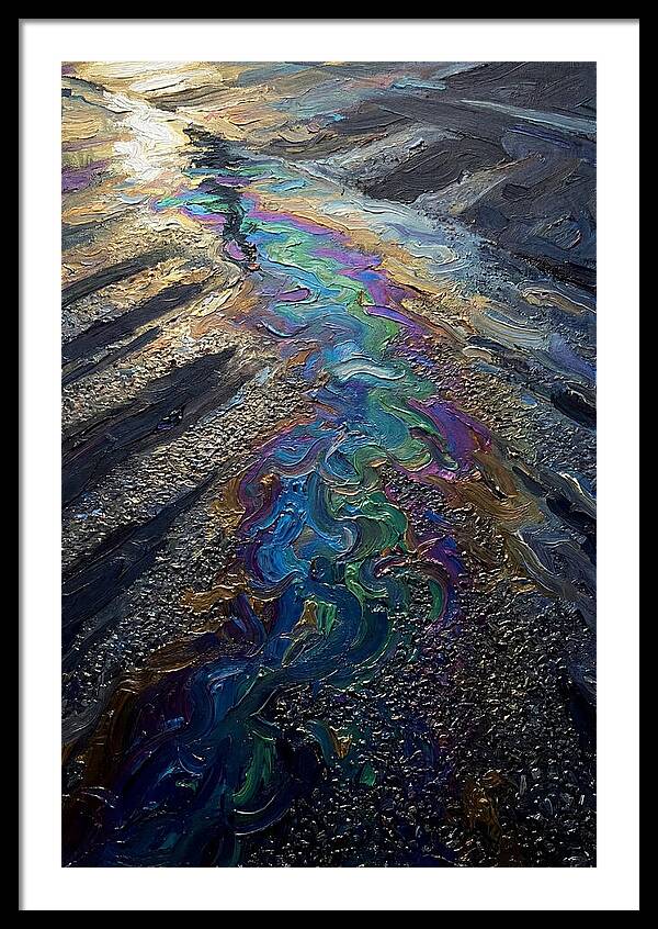 Oil Slick Rainbow Reflection