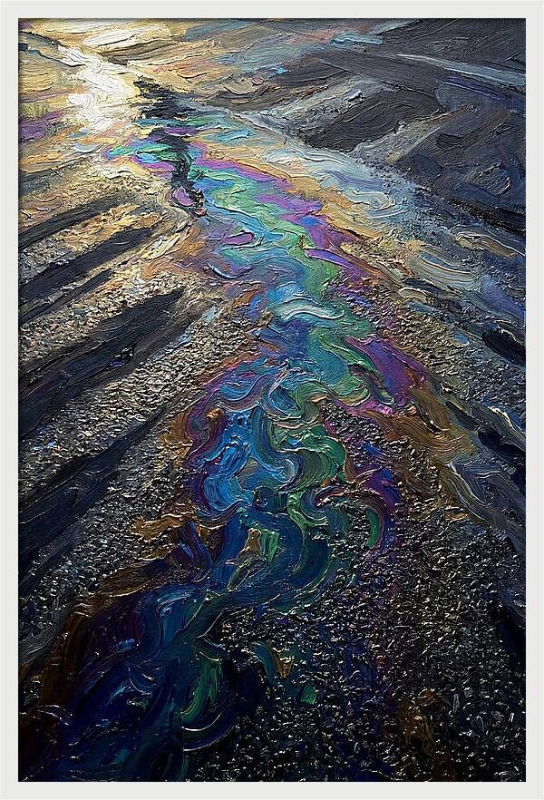 Oil Slick Rainbow Reflection