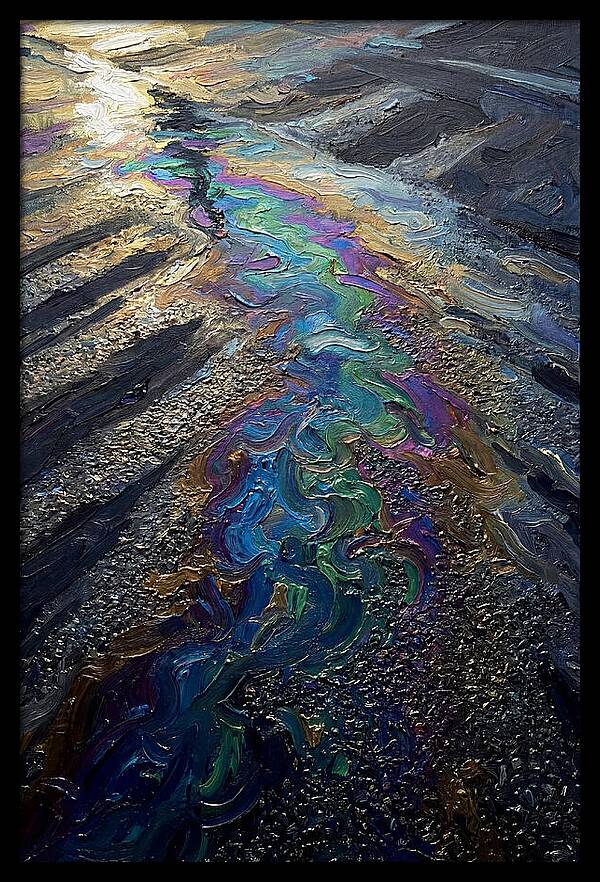 Oil Slick Rainbow Reflection