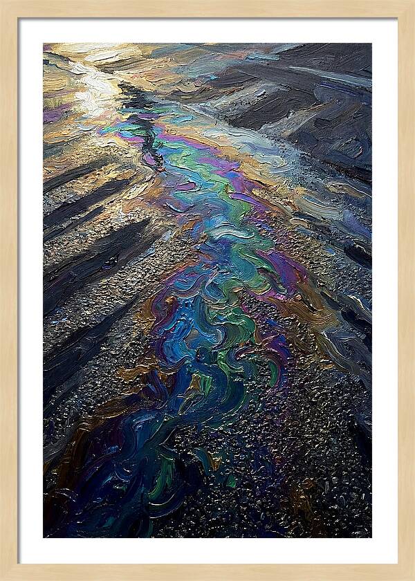 Oil Slick Rainbow Reflection