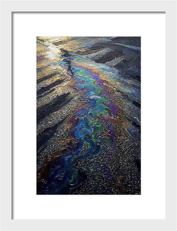 Oil Slick Rainbow Reflection