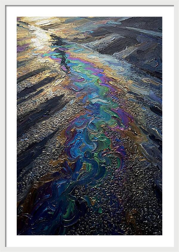 Oil Slick Rainbow Reflection