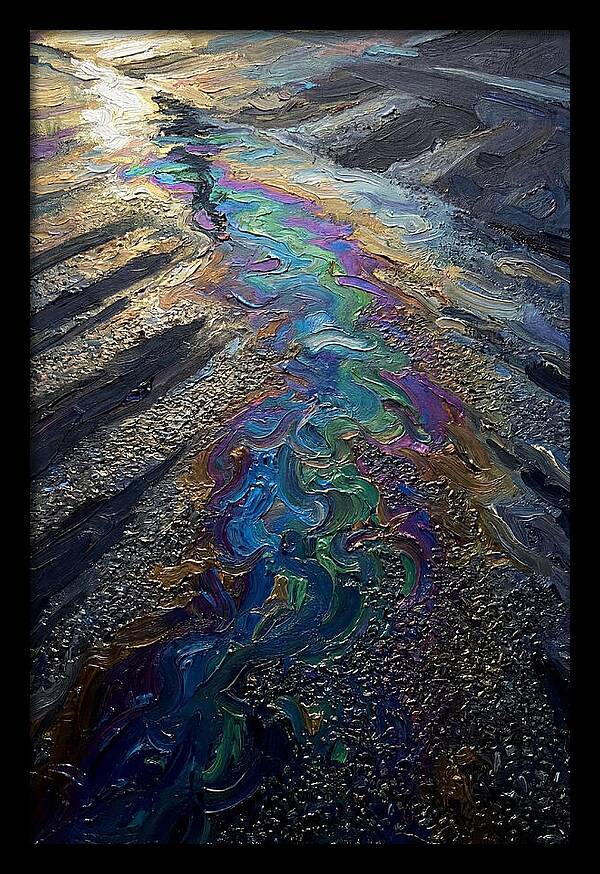 Oil Slick Rainbow Reflection