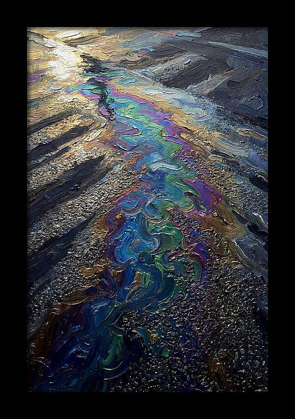 Oil Slick Rainbow Reflection