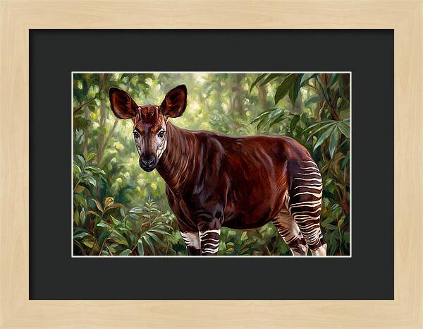 Okapi Among Tropical Foliage