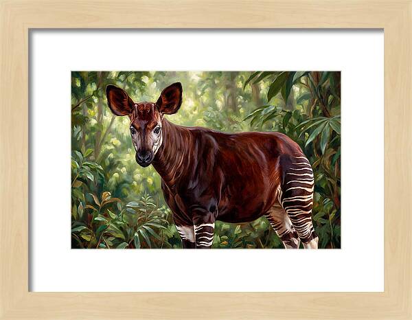 Okapi Among Tropical Foliage